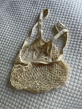 Reusable Mesh Tote Bag in Natural Cream - Lightweight Women’s Bag